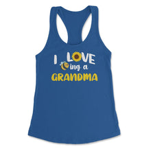 Load image into Gallery viewer, Funny Bee Sunflower I Love Being A Grandma Grandmother Design (Front - Royal
