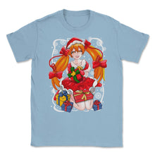 Load image into Gallery viewer, Anime Christmas Santa Anime Girl With Xmas Presents Funny Design ( - Light Blue
