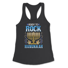 Load image into Gallery viewer, Ready To Rock Hanukkah Jewish Hanukah Holiday Print (Front Print) - Black
