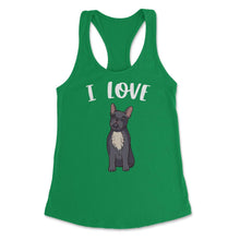Load image into Gallery viewer, Funny I Love Frenchies French Bulldog Cute Dog Lover Graphic (Front - Kelly Green
