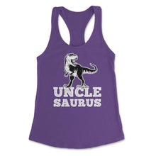 Load image into Gallery viewer, Funny Uncle Saurus T-Rex Dinosaur Lover Nephew Niece Design (Front - Purple
