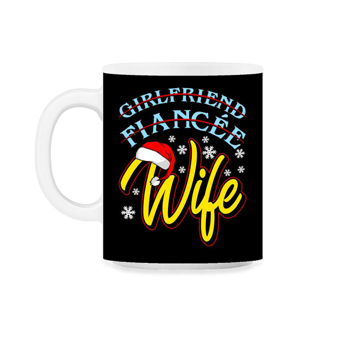 Girlfriend Fiancée Wife Christmas Couples Matching His & Her design - Black on White