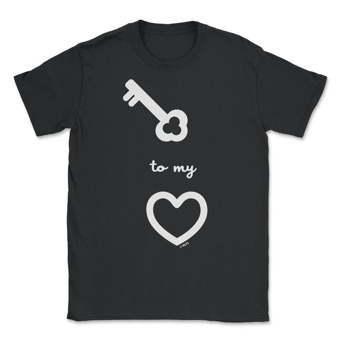 Key To My Heart Valentine Minimalist Romantic Valentine Product ( - Black