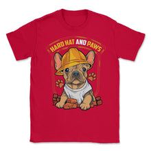 Load image into Gallery viewer, French Bulldog Construction Worker Hard Hat &amp; Paws Frenchie Graphic ( - Red
