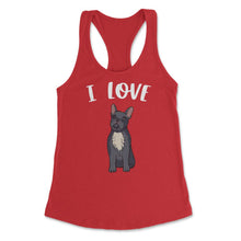 Load image into Gallery viewer, Funny I Love Frenchies French Bulldog Cute Dog Lover Graphic (Front - Red
