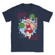 Load image into Gallery viewer, Cheerleader Anime Christmas Santa Girl With Pom Poms Funny Product ( - Navy
