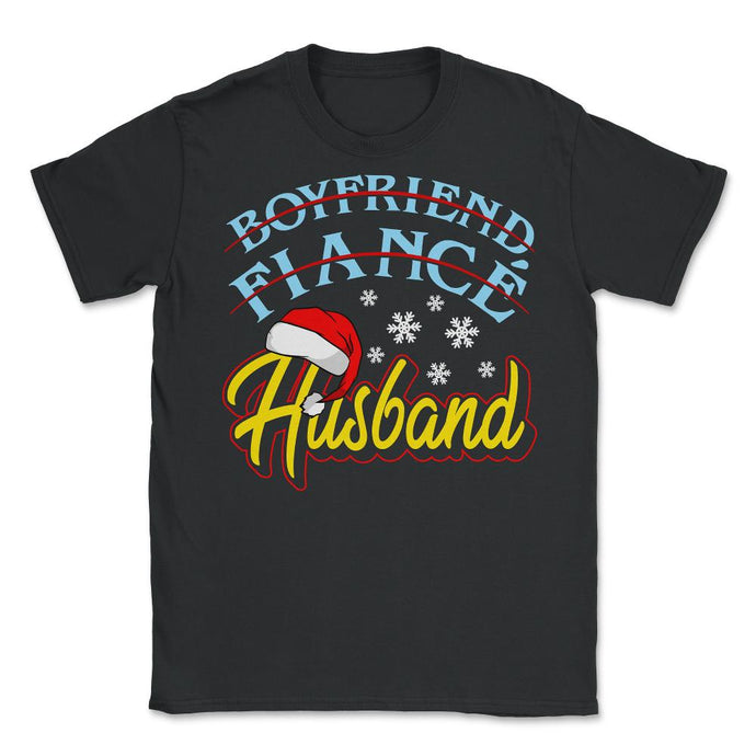 Boyfriend Fiancé Husband Christmas Couples Matching Designs Graphic ( - Black