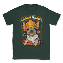 Load image into Gallery viewer, French Bulldog Construction Worker Hard Hat &amp; Paws Frenchie Graphic ( - Forest Green
