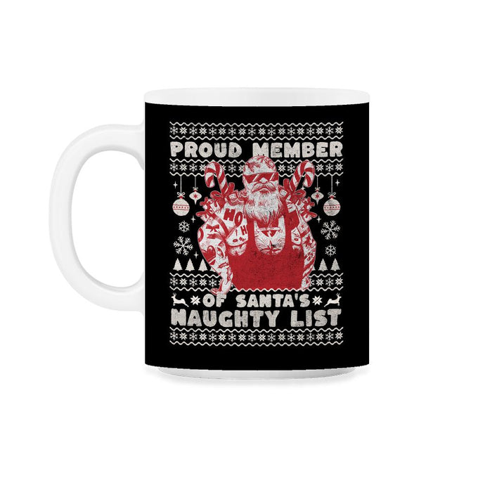 Ugly Christmas product Style Proud Member Santa Naughty List print - Black on White