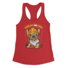 Load image into Gallery viewer, French Bulldog Construction Worker Hard Hat &amp; Paws Frenchie Graphic ( - Red
