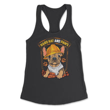 Load image into Gallery viewer, French Bulldog Construction Worker Hard Hat &amp; Paws Frenchie Graphic ( - Black
