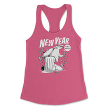 Load image into Gallery viewer, Anti-New Year Opossum Funny Possum In Trash Eating Pizza Print (Front - Hot Pink
