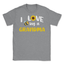 Load image into Gallery viewer, Funny Bee Sunflower I Love Being A Grandma Grandmother Design (Front - Grey Heather
