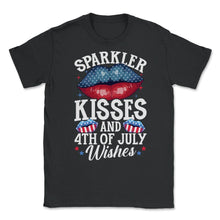 Load image into Gallery viewer, Sparkler Kisses And 4th Of July Wishes For Independence Day Print ( - Black
