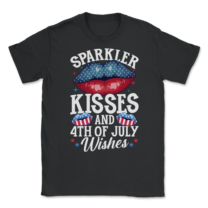 Sparkler Kisses And 4th Of July Wishes For Independence Day Print ( - Black