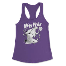 Load image into Gallery viewer, Anti-New Year Opossum Funny Possum In Trash Eating Pizza Print (Front - Purple
