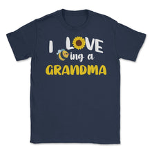 Load image into Gallery viewer, Funny Bee Sunflower I Love Being A Grandma Grandmother Design (Front - Navy
