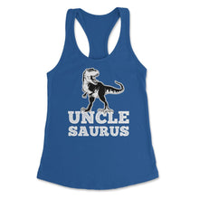 Load image into Gallery viewer, Funny Uncle Saurus T-Rex Dinosaur Lover Nephew Niece Design (Front - Royal
