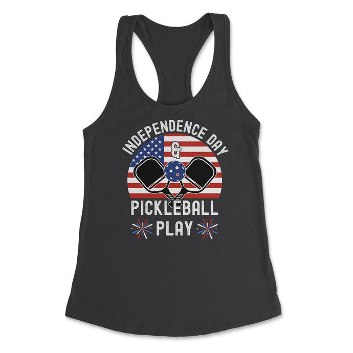 Pickleball Independence Day And Pickleball Play Patriotic Design ( - Black