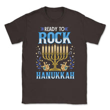 Load image into Gallery viewer, Ready To Rock Hanukkah Jewish Hanukah Holiday Print (Front Print) - Brown
