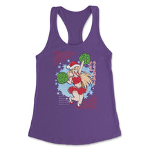 Load image into Gallery viewer, Cheerleader Anime Christmas Santa Girl With Pom Poms Funny Product ( - Purple
