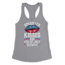 Load image into Gallery viewer, Sparkler Kisses And 4th Of July Wishes For Independence Day Print ( - Grey Heather
