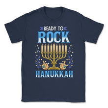 Load image into Gallery viewer, Ready To Rock Hanukkah Jewish Hanukah Holiday Print (Front Print) - Navy
