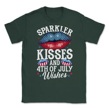 Load image into Gallery viewer, Sparkler Kisses And 4th Of July Wishes For Independence Day Print ( - Forest Green

