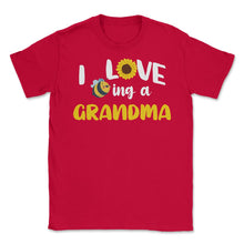Load image into Gallery viewer, Funny Bee Sunflower I Love Being A Grandma Grandmother Design (Front - Red
