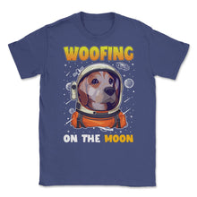 Load image into Gallery viewer, Beagle Astronaut Woofing On The Moon Beagle Puppy Print (Front Print) - Purple
