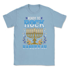 Load image into Gallery viewer, Ready To Rock Hanukkah Jewish Hanukah Holiday Print (Front Print) - Light Blue

