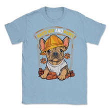 Load image into Gallery viewer, French Bulldog Construction Worker Hard Hat &amp; Paws Frenchie Graphic ( - Light Blue
