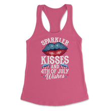 Load image into Gallery viewer, Sparkler Kisses And 4th Of July Wishes For Independence Day Print ( - Hot Pink
