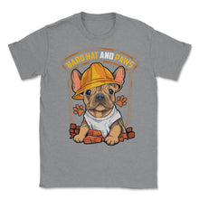 Load image into Gallery viewer, French Bulldog Construction Worker Hard Hat &amp; Paws Frenchie Graphic ( - Grey Heather
