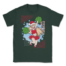 Load image into Gallery viewer, Cheerleader Anime Christmas Santa Girl With Pom Poms Funny Product ( - Forest Green
