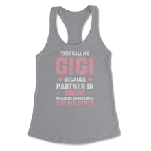Load image into Gallery viewer, Funny Gigi Partner In Crime Bad Influence Grandma Humor Graphic ( - Grey Heather
