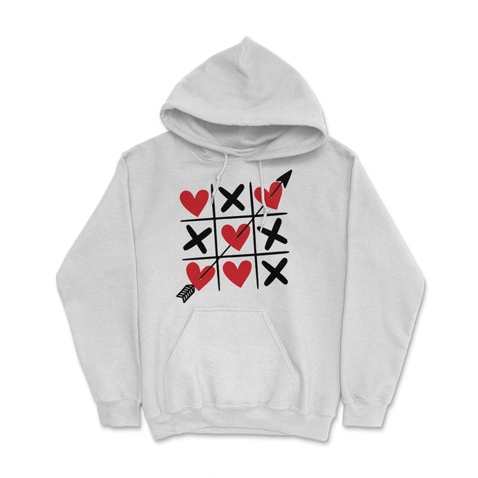 Tic Tac Toe Valentine's Day XOXO Hearts & Crosses Design (Front Print - White