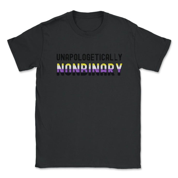 Unapologetically Nonbinary Pride Non-Binary Flag Print (Front Print) - Black