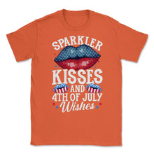 Load image into Gallery viewer, Sparkler Kisses And 4th Of July Wishes For Independence Day Print ( - Orange
