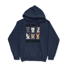 Load image into Gallery viewer, Funny Celebrate Diversity Cat Breeds Owner Of Cats Pets Design (Front - Navy
