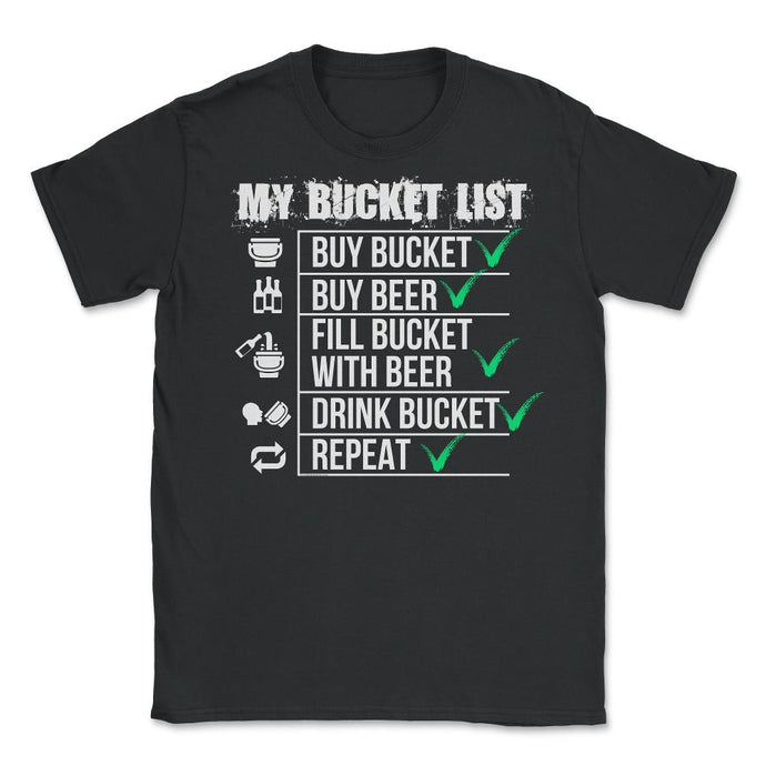#My Bucket List Beer Funny Beer Drinking Bucket Product (Front Print) - Black