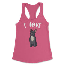 Load image into Gallery viewer, Funny I Love Frenchies French Bulldog Cute Dog Lover Graphic (Front - Hot Pink
