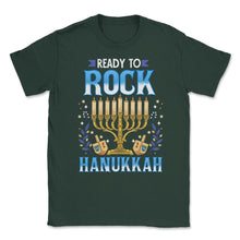 Load image into Gallery viewer, Ready To Rock Hanukkah Jewish Hanukah Holiday Print (Front Print) - Forest Green
