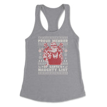 Load image into Gallery viewer, Ugly Christmas Product Style Proud Member Santa Naughty List Print ( - Grey Heather
