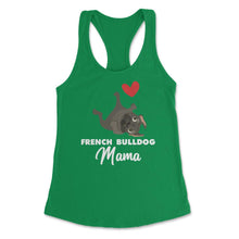Load image into Gallery viewer, Funny French Bulldog Mama Heart Cute Dog Lover Pet Owner Print (Front - Kelly Green
