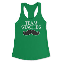 Load image into Gallery viewer, Funny Gender Reveal Announcement Team Staches Baby Boy Print (Front - Kelly Green
