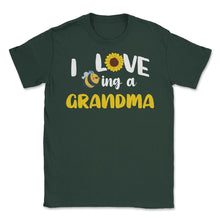 Load image into Gallery viewer, Funny Bee Sunflower I Love Being A Grandma Grandmother Design (Front - Forest Green
