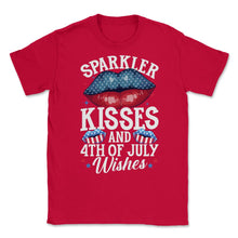 Load image into Gallery viewer, Sparkler Kisses And 4th Of July Wishes For Independence Day Print ( - Red
