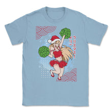 Load image into Gallery viewer, Cheerleader Anime Christmas Santa Girl With Pom Poms Funny Product ( - Light Blue
