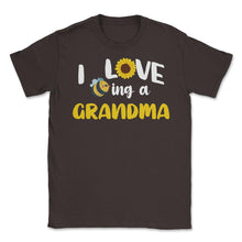 Load image into Gallery viewer, Funny Bee Sunflower I Love Being A Grandma Grandmother Design (Front - Brown
